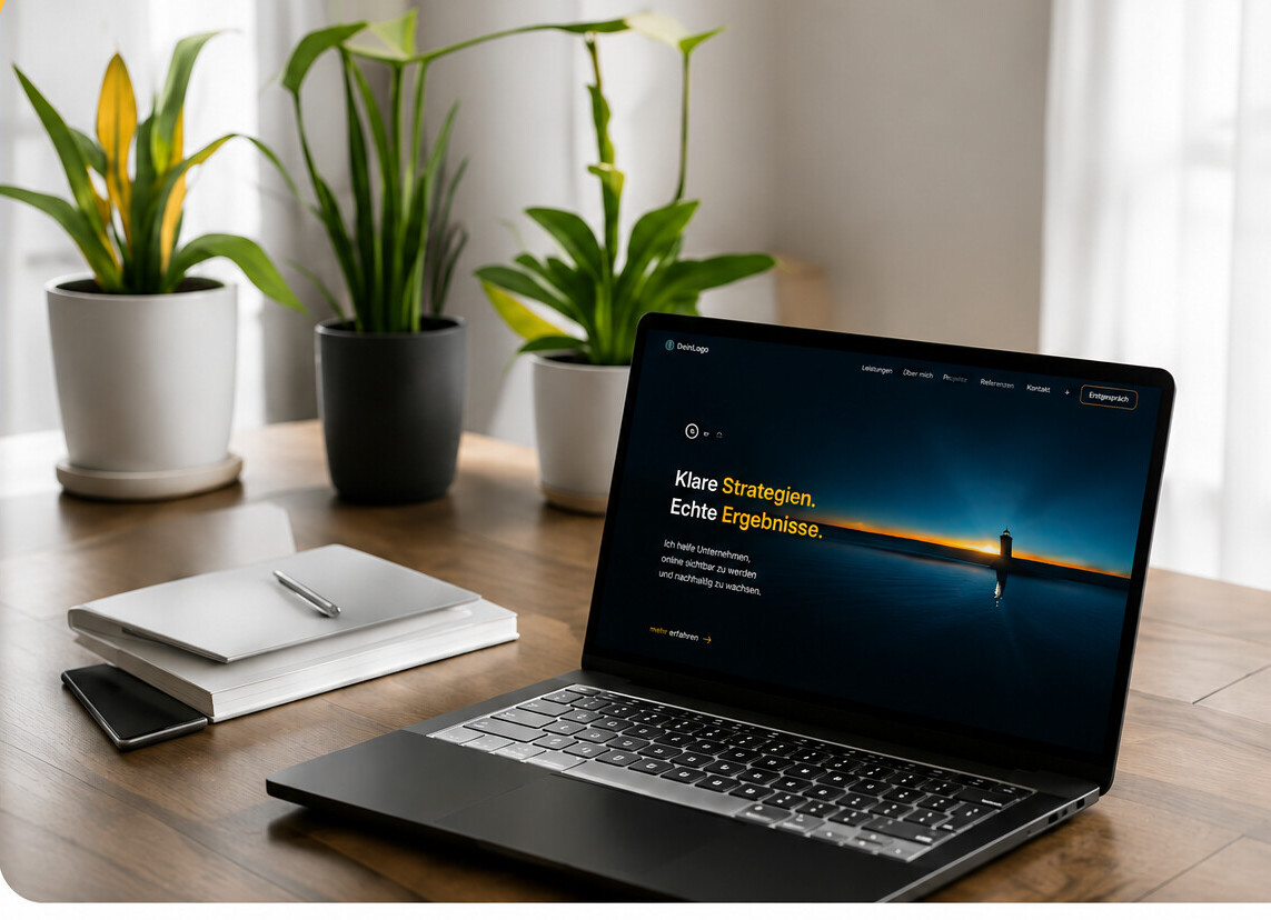 Arbeitsplatz mit Laptop